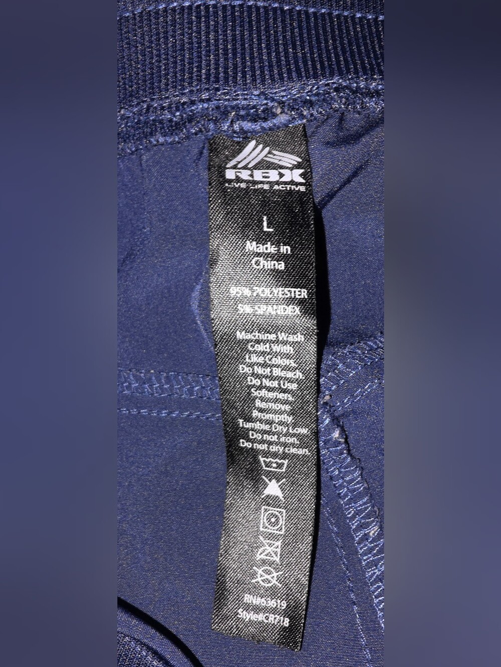 Womens RBX Lightweight Active Pants Large/ Navy Blue - Picture 3 of 3